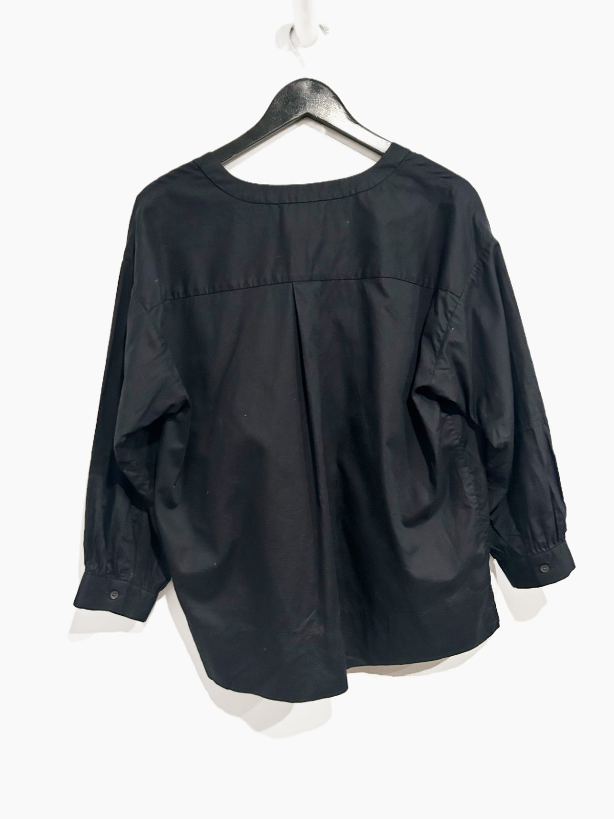 Everlane The Silky Cotton Lantern Top in Black - 6
