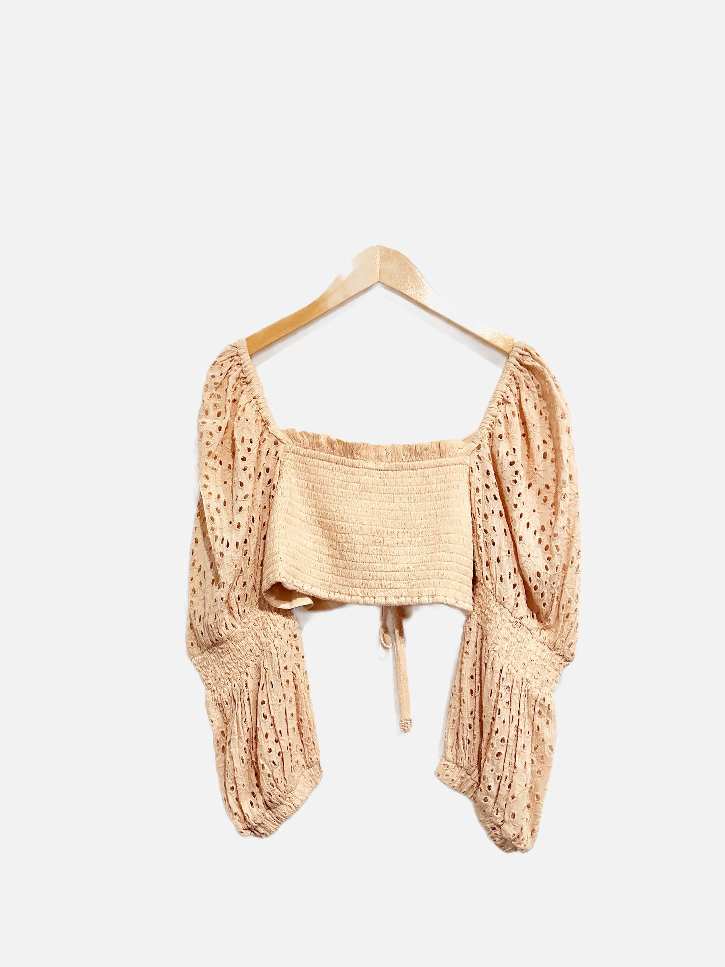 Surf Gypsy Orange Eyelet Crop Top - Small