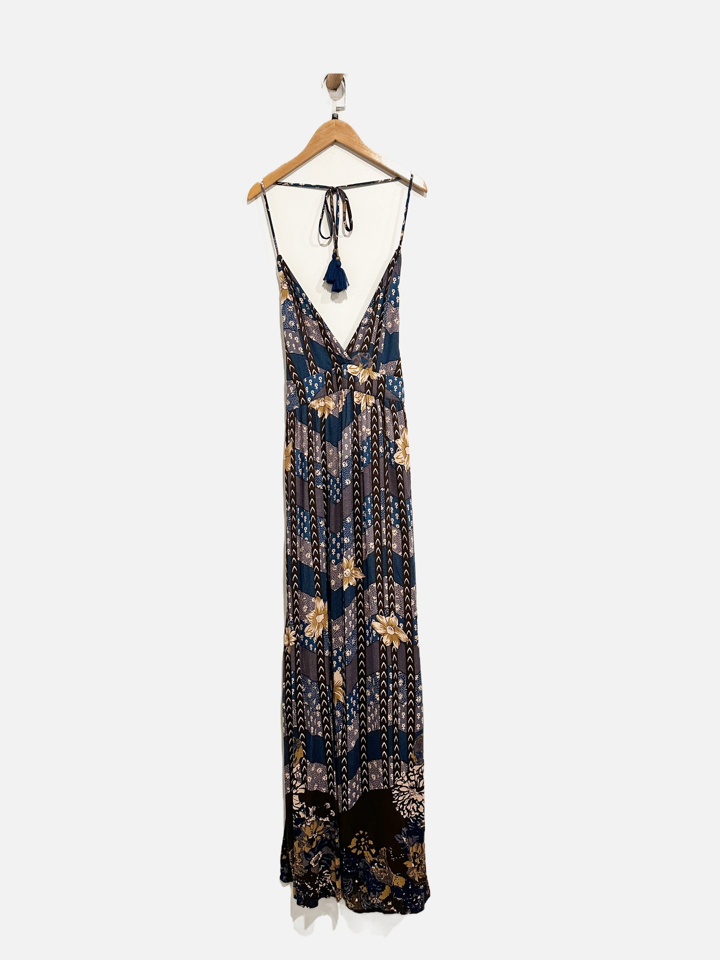 O’Neill Blue/Brown Halter Maxi Dress - XS