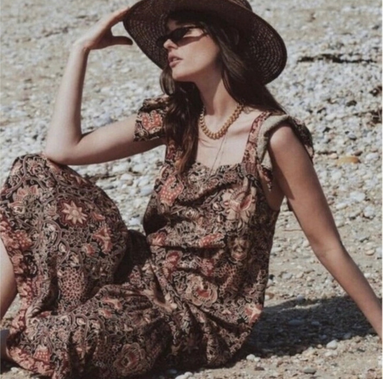 Love the Label Sam Jaipur Black and Red Floral Printed Maxi Dress -Small