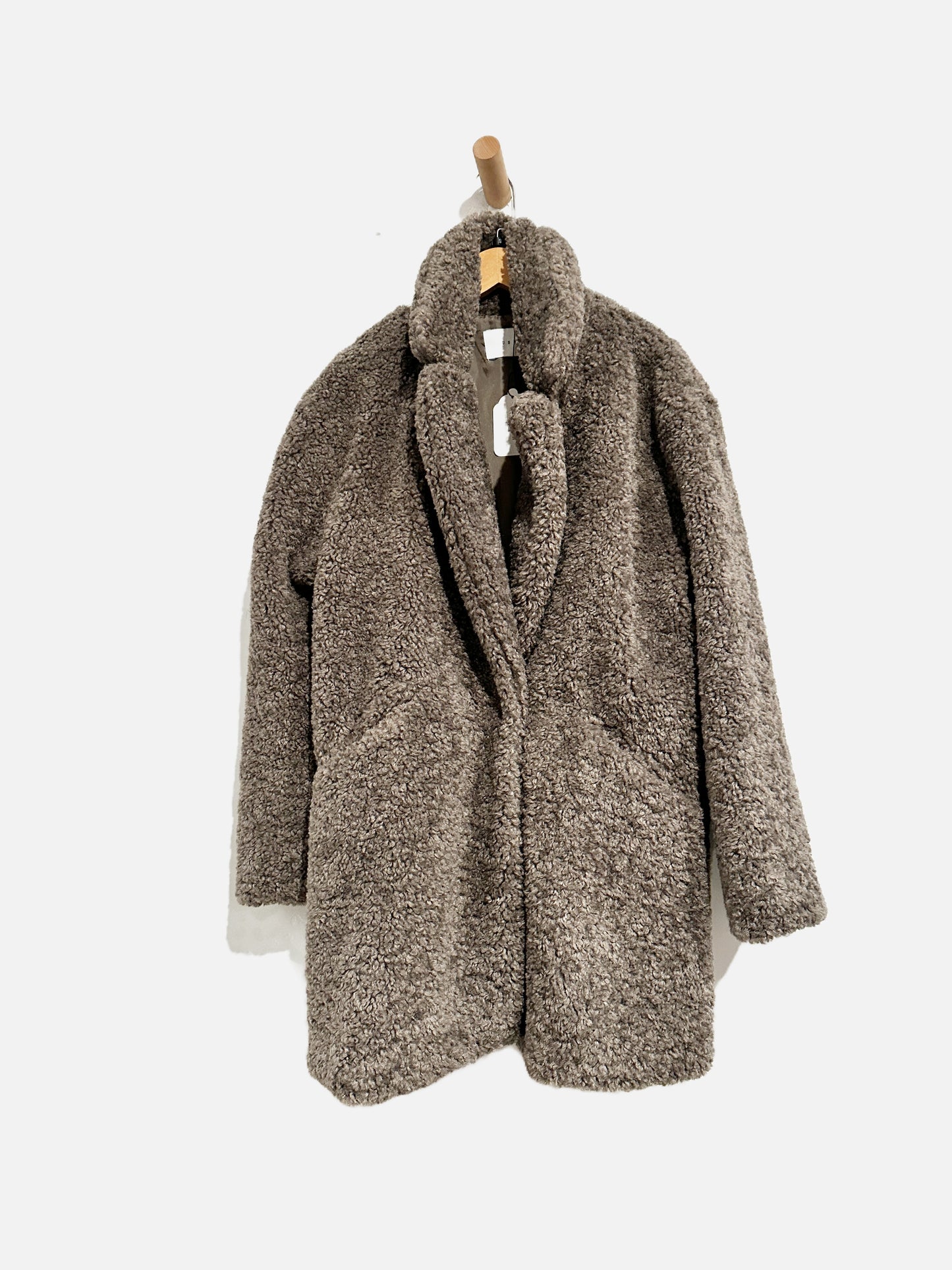 Lush Gray Shearling Coat - Small