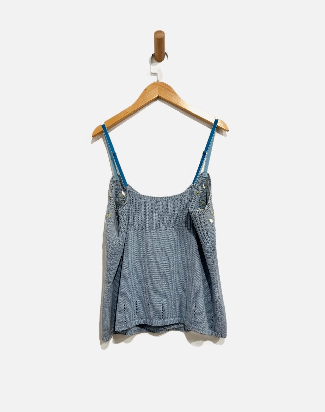 Easel Y2K Blue Embroidered Tank - Large