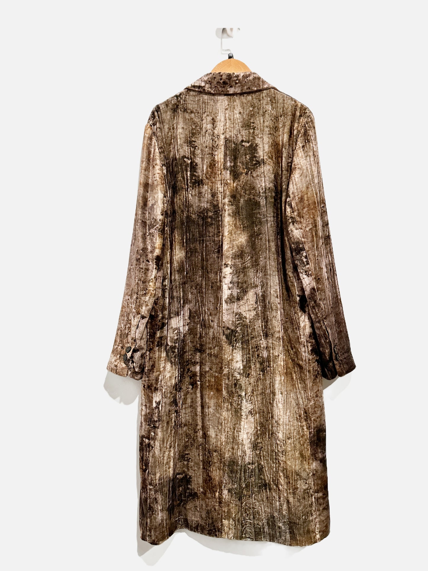 Zara Brown/Gold Velvet Trench Coat - XS