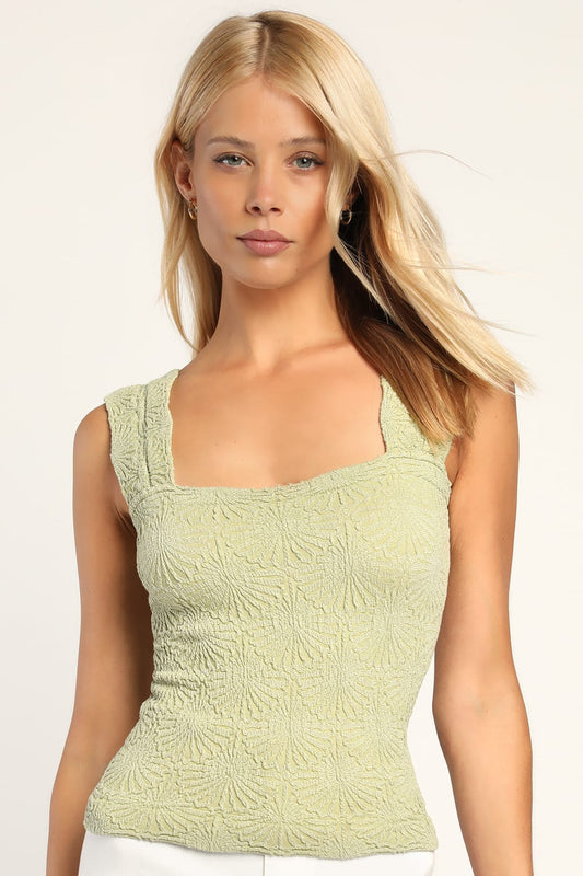 Free People Movement Green Love Letter Tank - XS/S