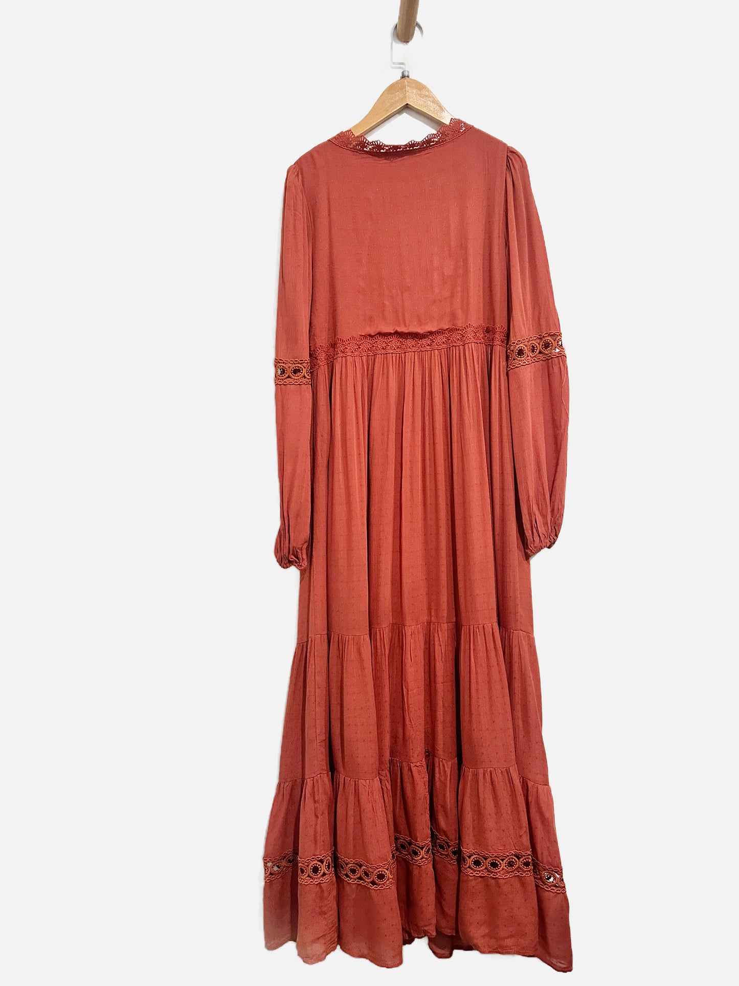 A Collective Story Orange Lace Trim Maxi Dress - XS