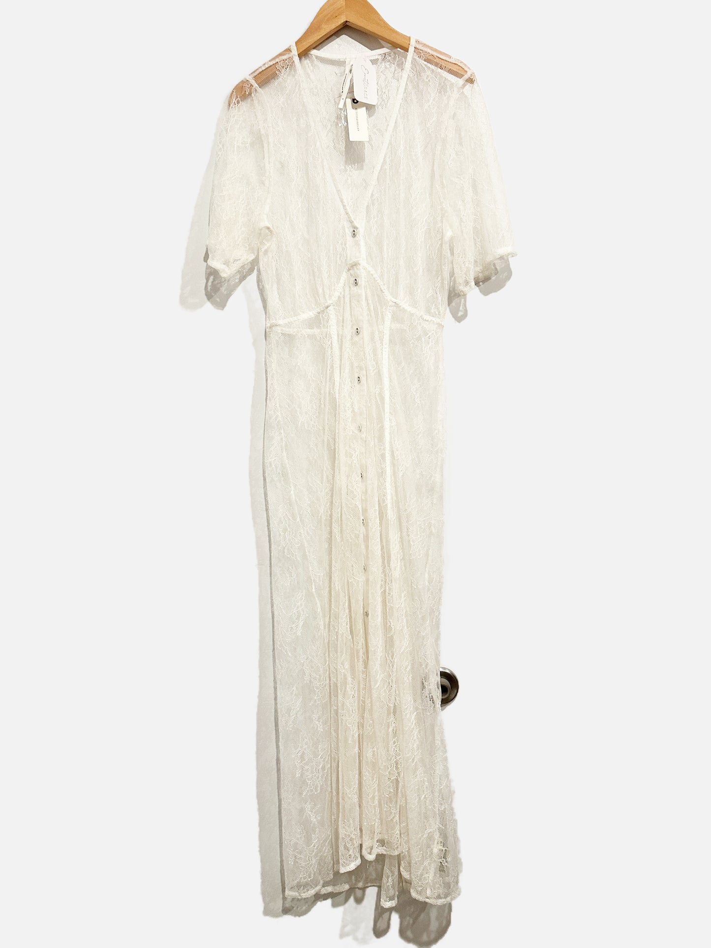 Anthropologie NWT Sheer White Lace Dress - Small