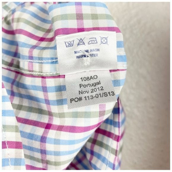 Oscar De La Renta Multi Color Plaid Button Down - 6Y