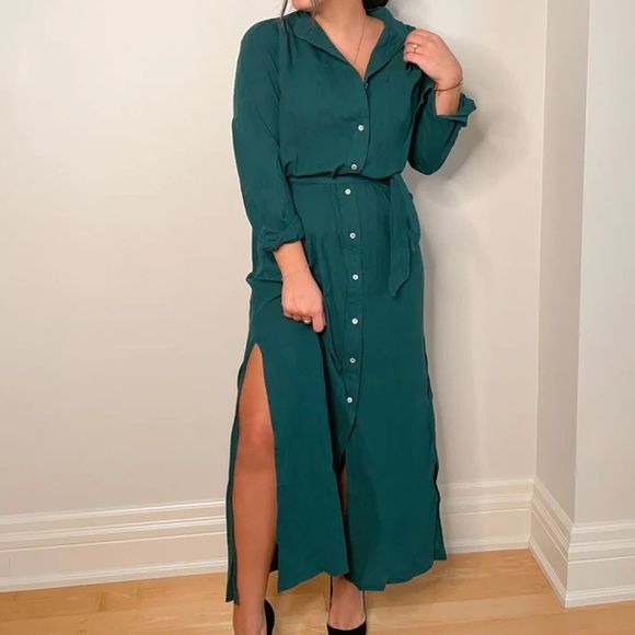 Cali Dreaming Green Button Down Maxi Dress Size Large Ernest Grace Cali Dreaming Green Button Down Maxi Dress Size Large Ernest Grace