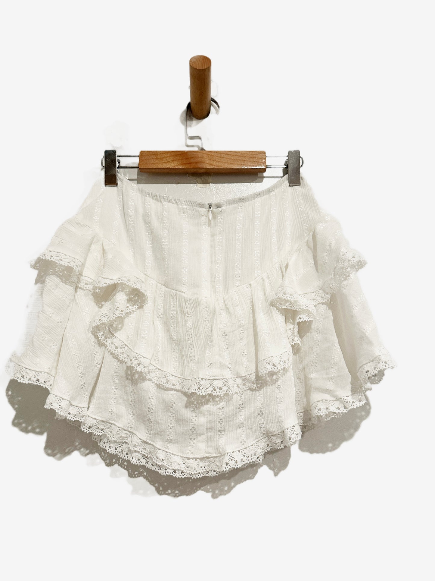 May Berries White Lace Mini Skirt - Small