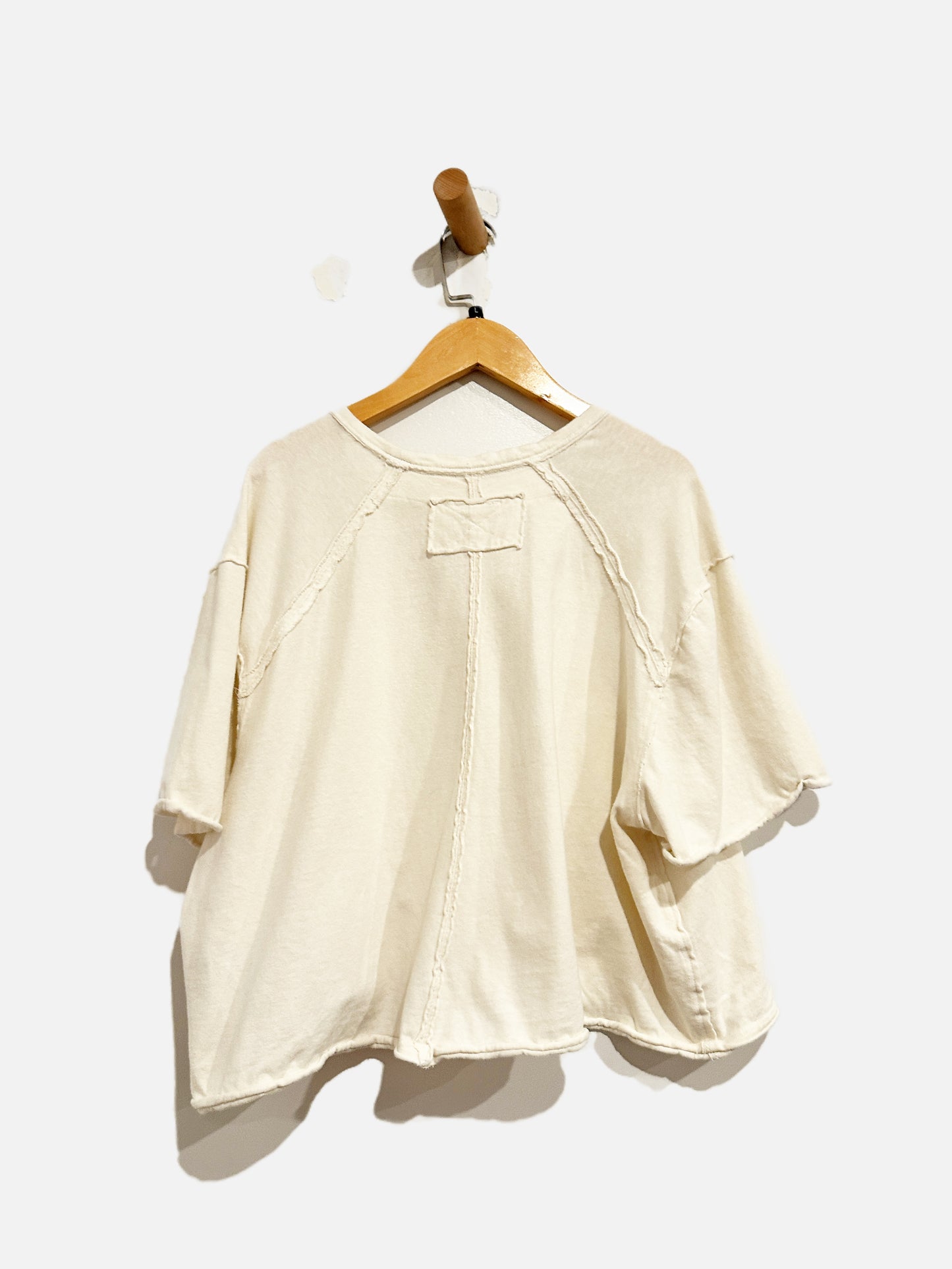 Free People Up North Cream Boxy Tee - Large