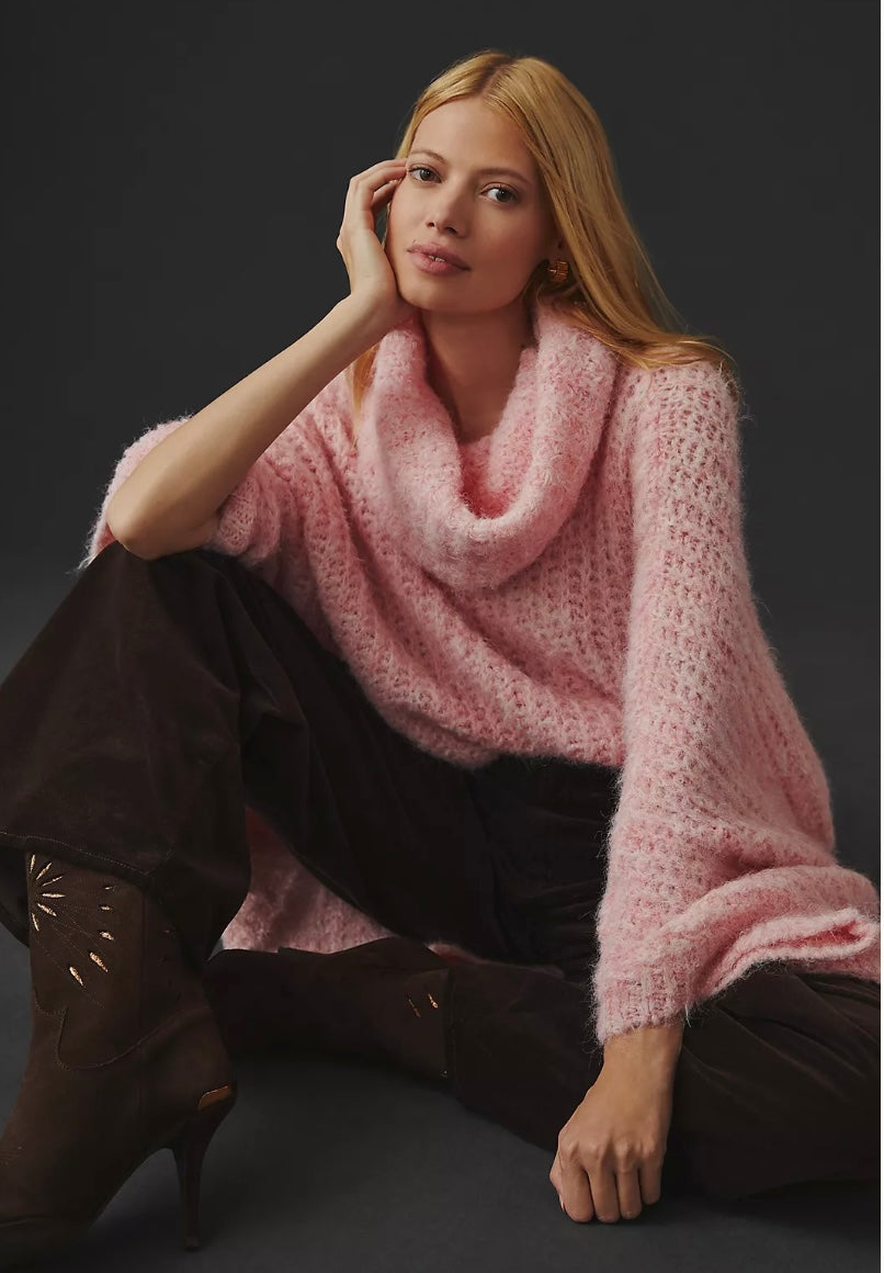 Anthropologie Pink Oversized Sweater - OS