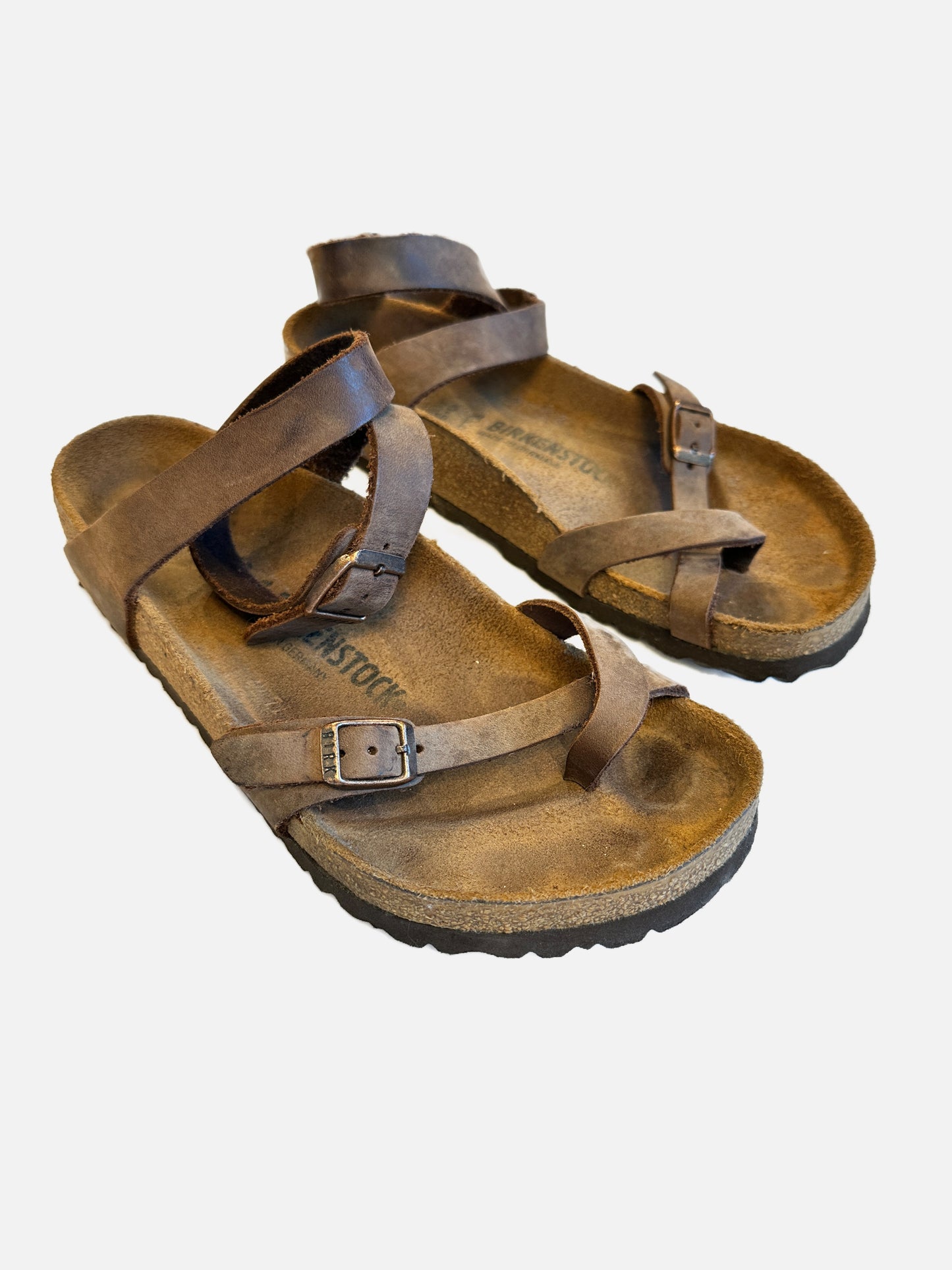 Birkenstock Brown Strappy Sandals - 39