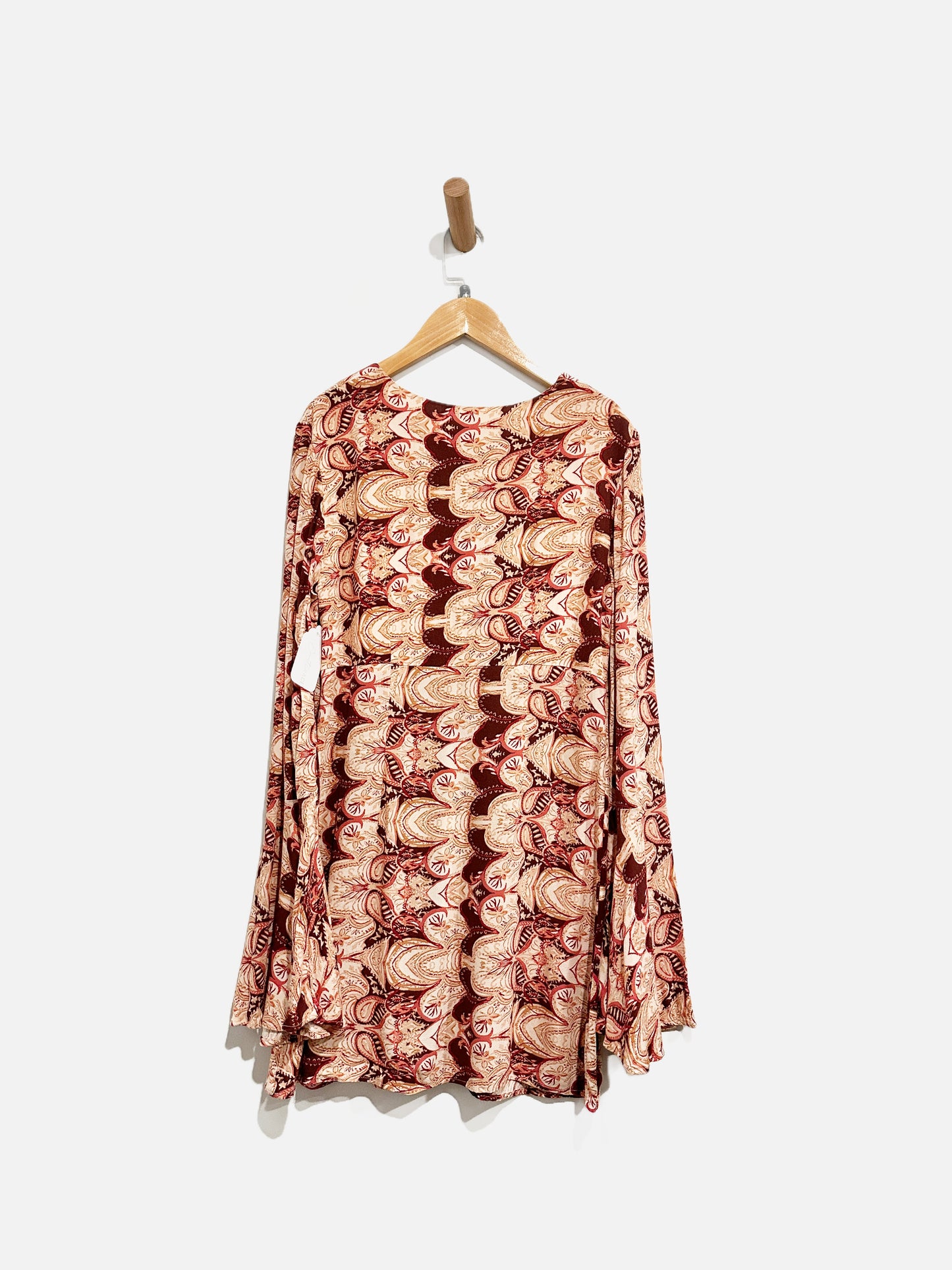 Free People Pink Pattern Bell Sleeve Tunic - 4