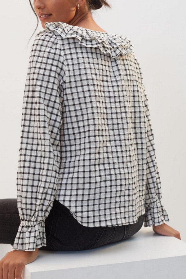Anthropologie Maeve Gingham Blouse - XS