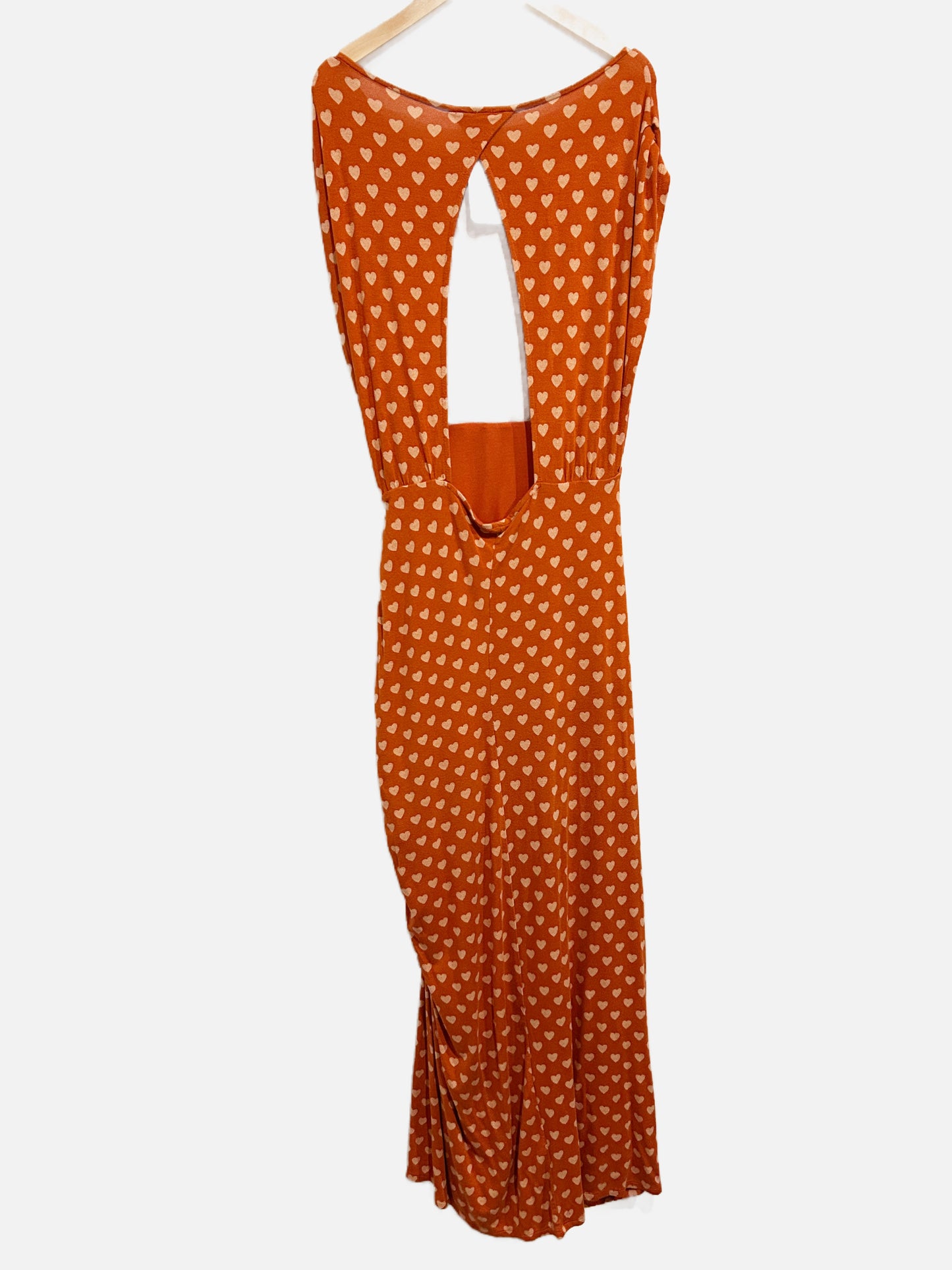 Free People Orange Heart Maxi Dress - Medium