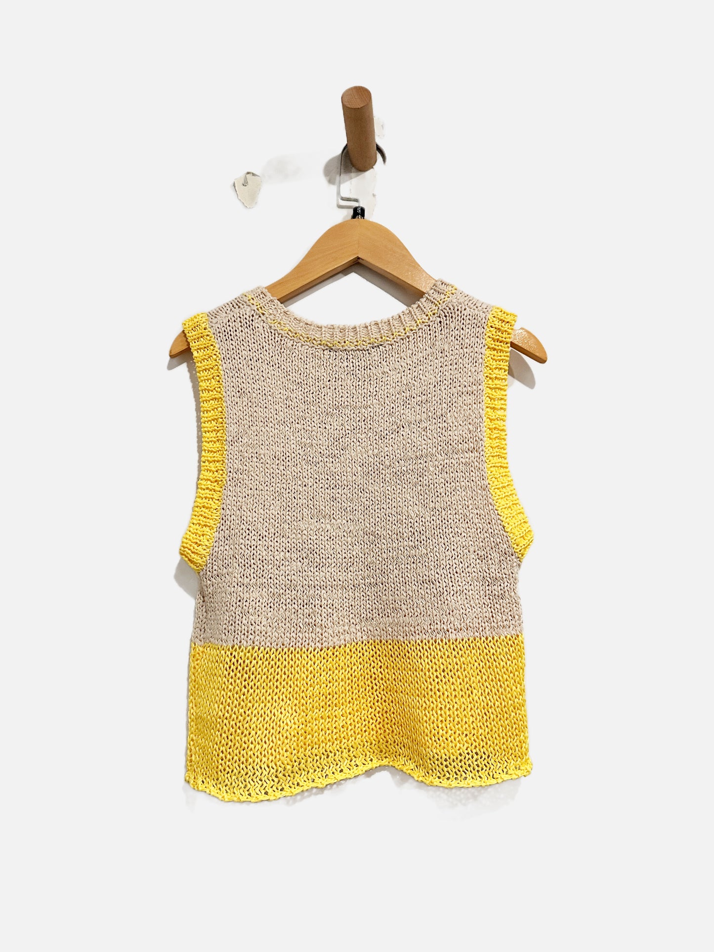 Zara Tan and Yellow Color Block Tank - Small