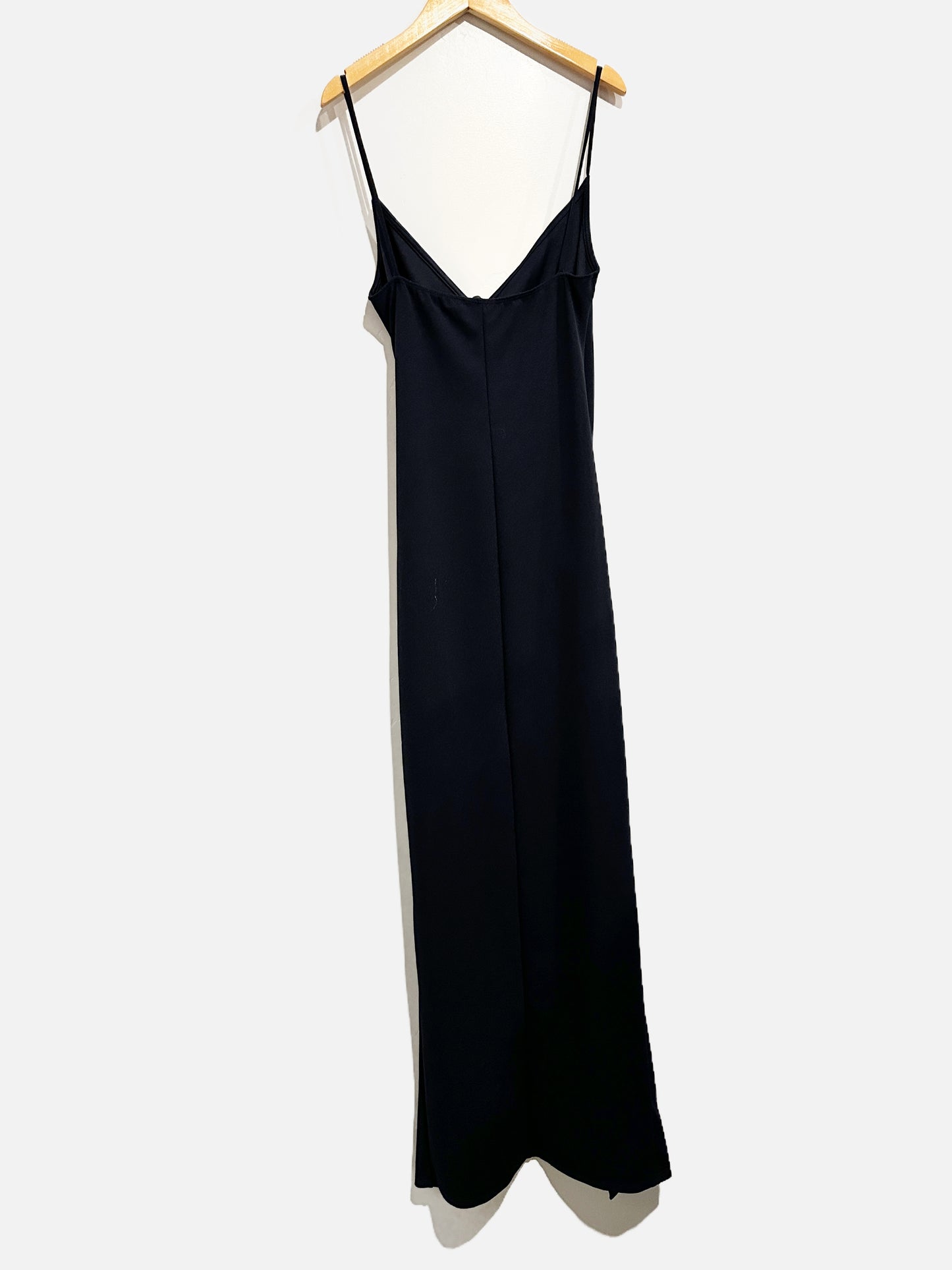 Lulus Navy High Slit Midi Dress - Small