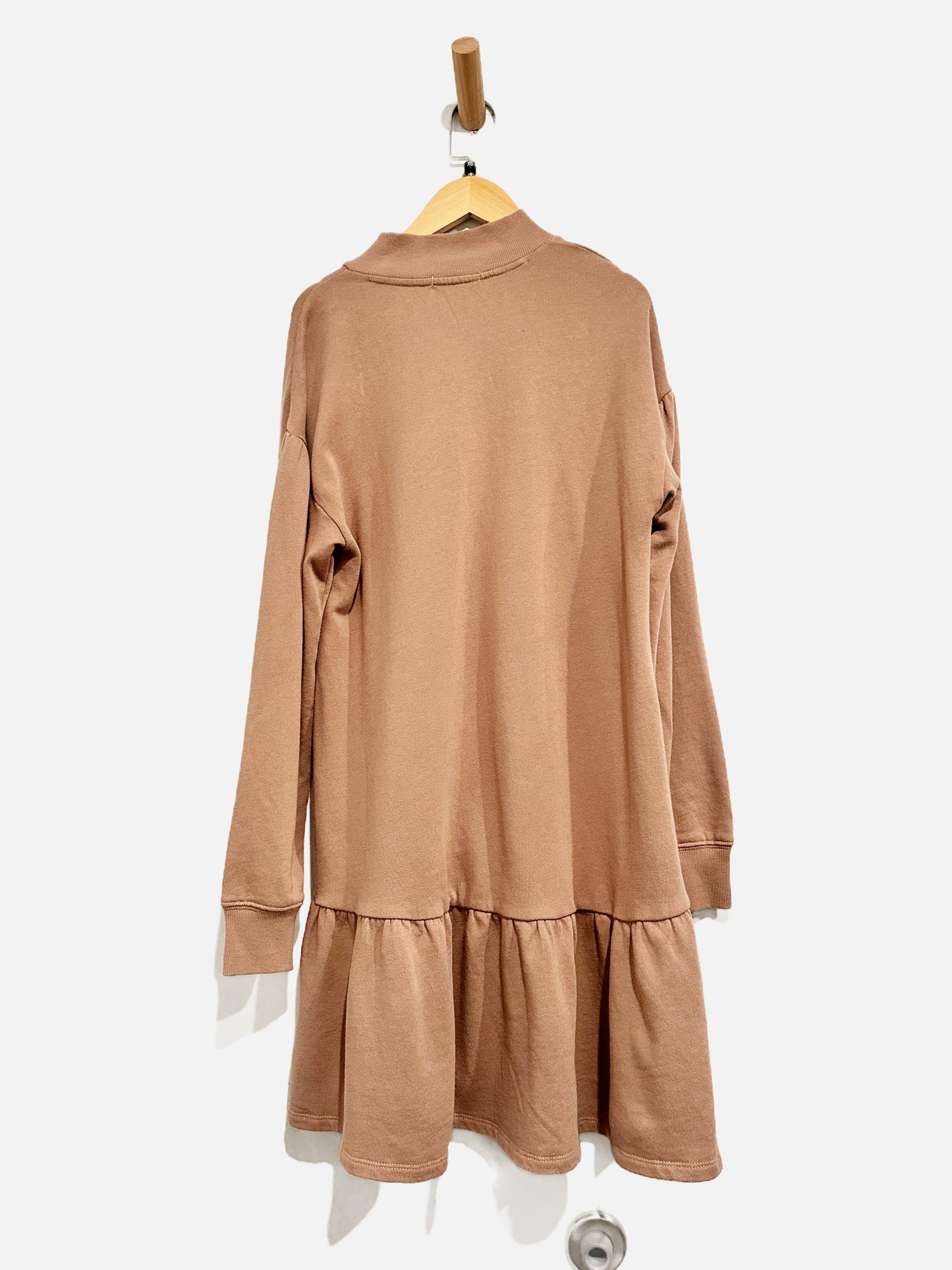 Z Supply Brown Ruffle Shirt Dress - XS