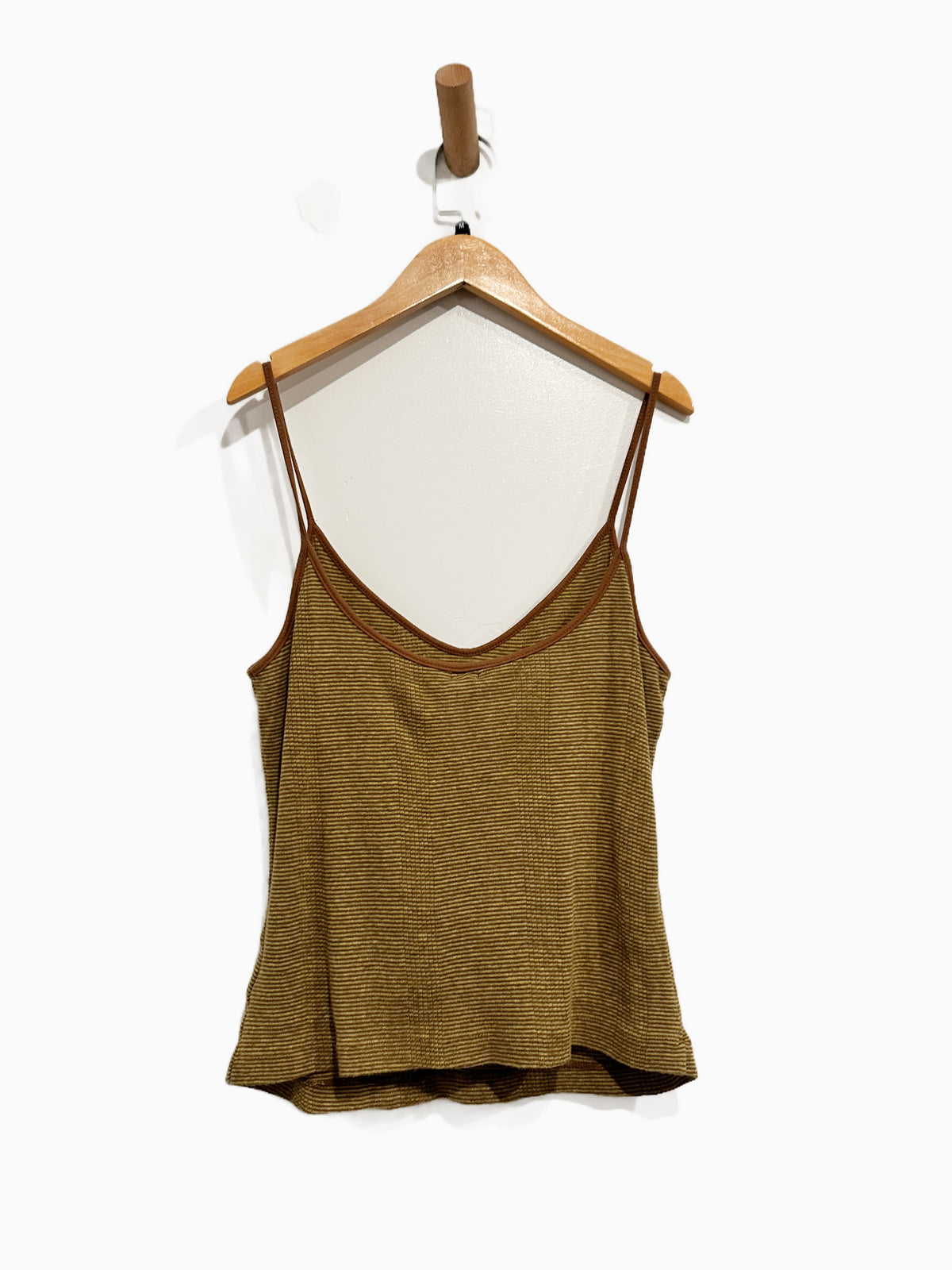 Re/Done Brown & Mustard Striped Tank Top - Medium