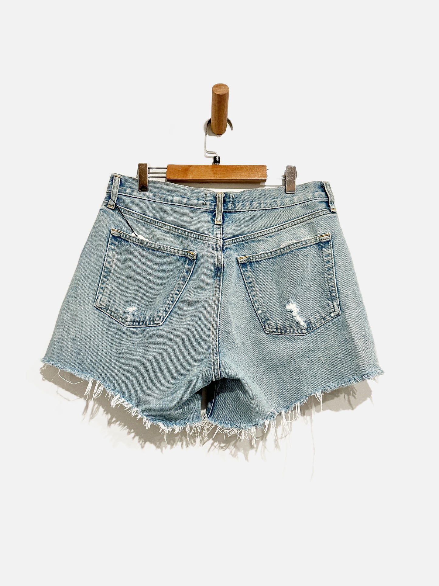 Agolde Parker Long Distressed Cut Off Shorts -28