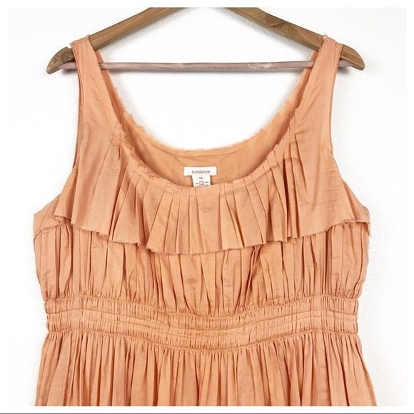 Sundance Orange Gauzy Sundress Size 14