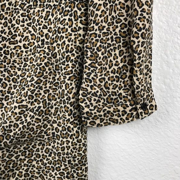 Bonpoint Leopard Print LS Romper Size 10