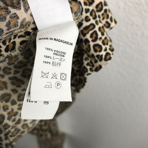 Bonpoint Leopard Print LS Romper Size 10