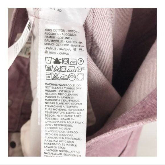 Levi’s Made & Crafted Barrel Crop in Lavender Fields Size 25