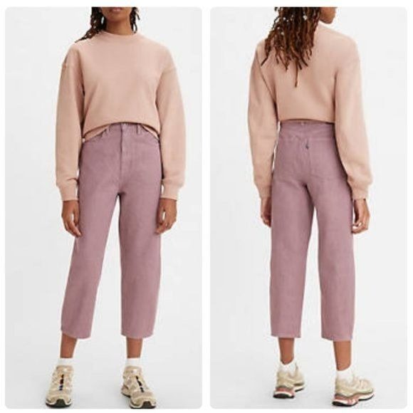 Levi’s Made & Crafted Barrel Crop in Lavender Fields Size 25