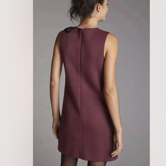 Anthropologie Dhruv Kapoor Sequined Applique Shift Mini Dress Size Small