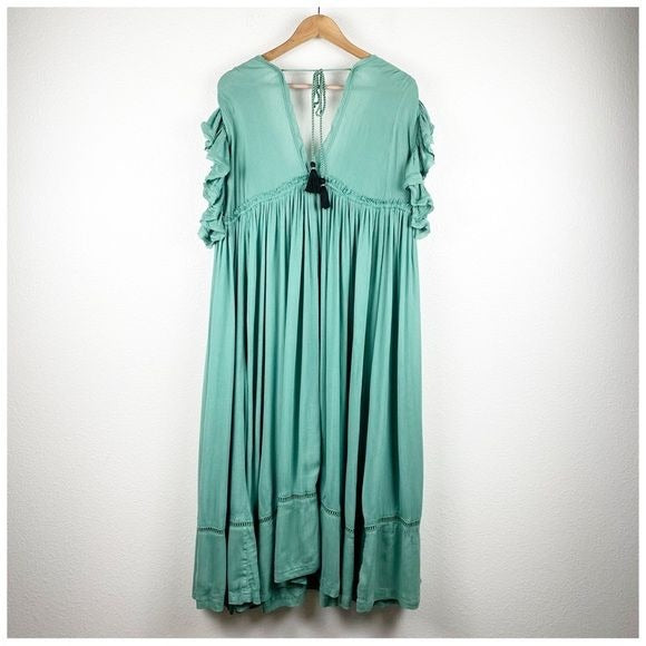 Free People Bali Will Wait For You Embroidered Midi Dress Size XS
