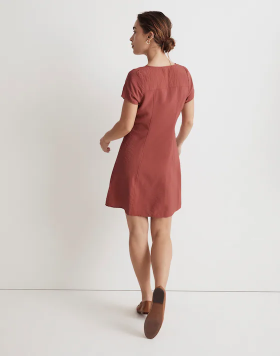 Madewell Red Button Down Mini Dress - 8