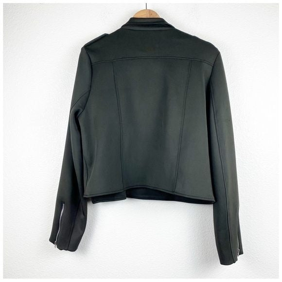 Lulus Living On the Edge Black Moto Jacket Size XL