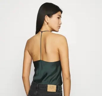 Abercrombie & Fitch Green Satin Bodysuit - Small