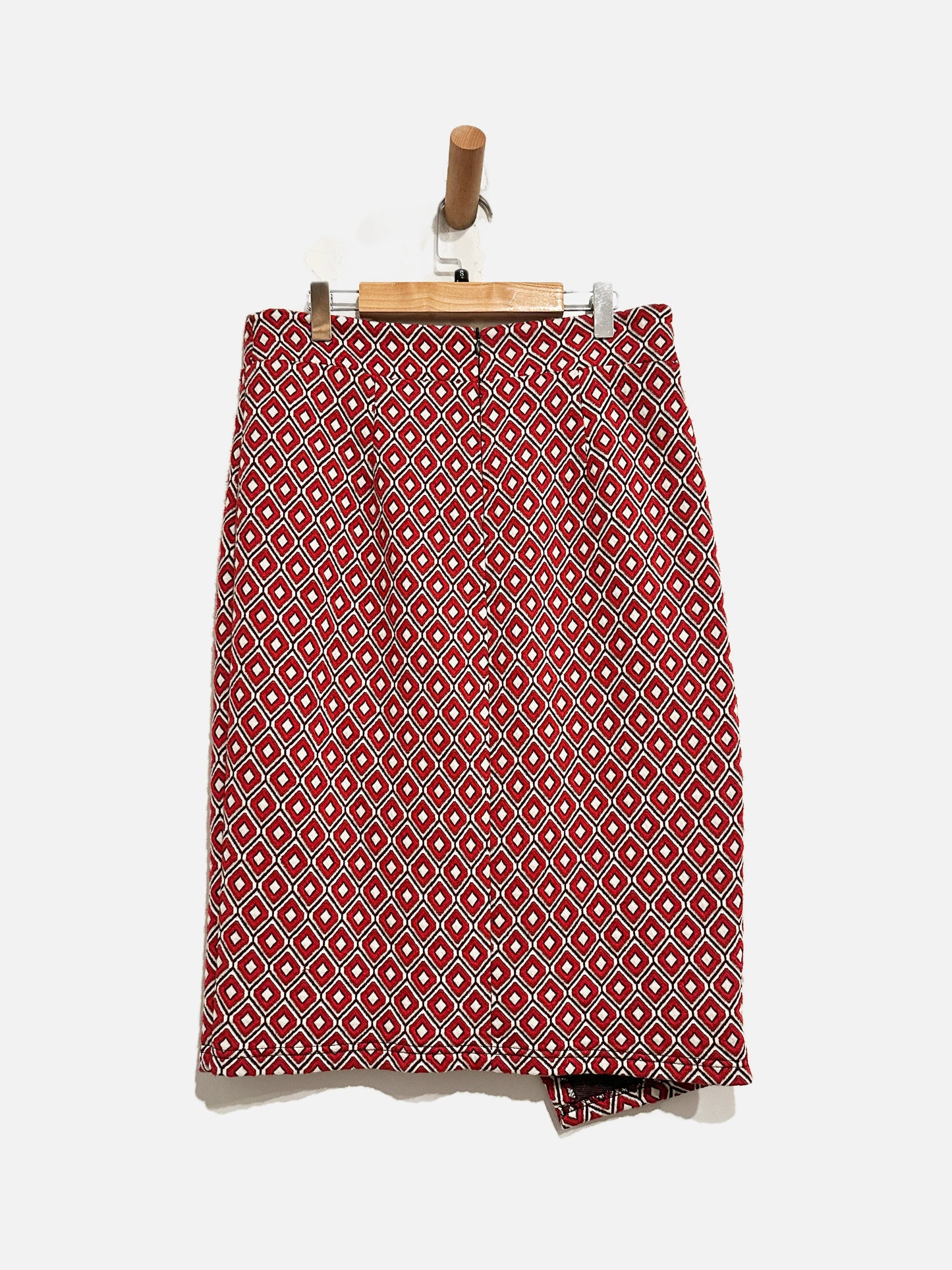 Anthropologie Maeve Wiles Red Pattern Pencil Skirt - Small