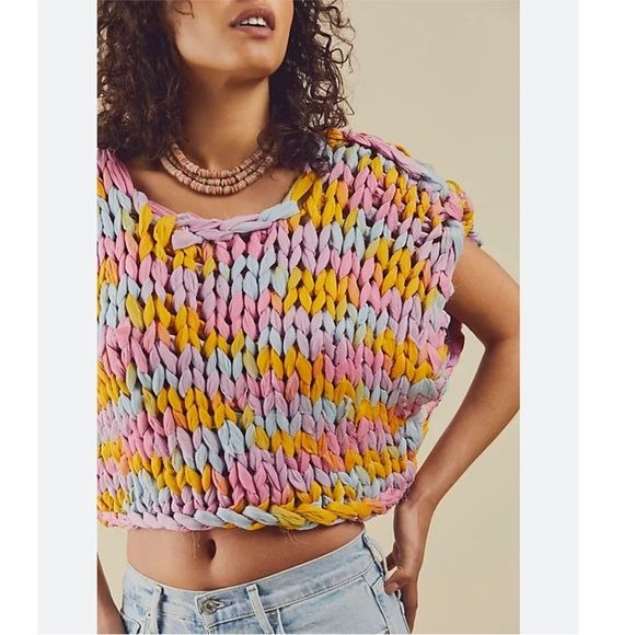 Free People Cosmic Colors Vest Size XL
