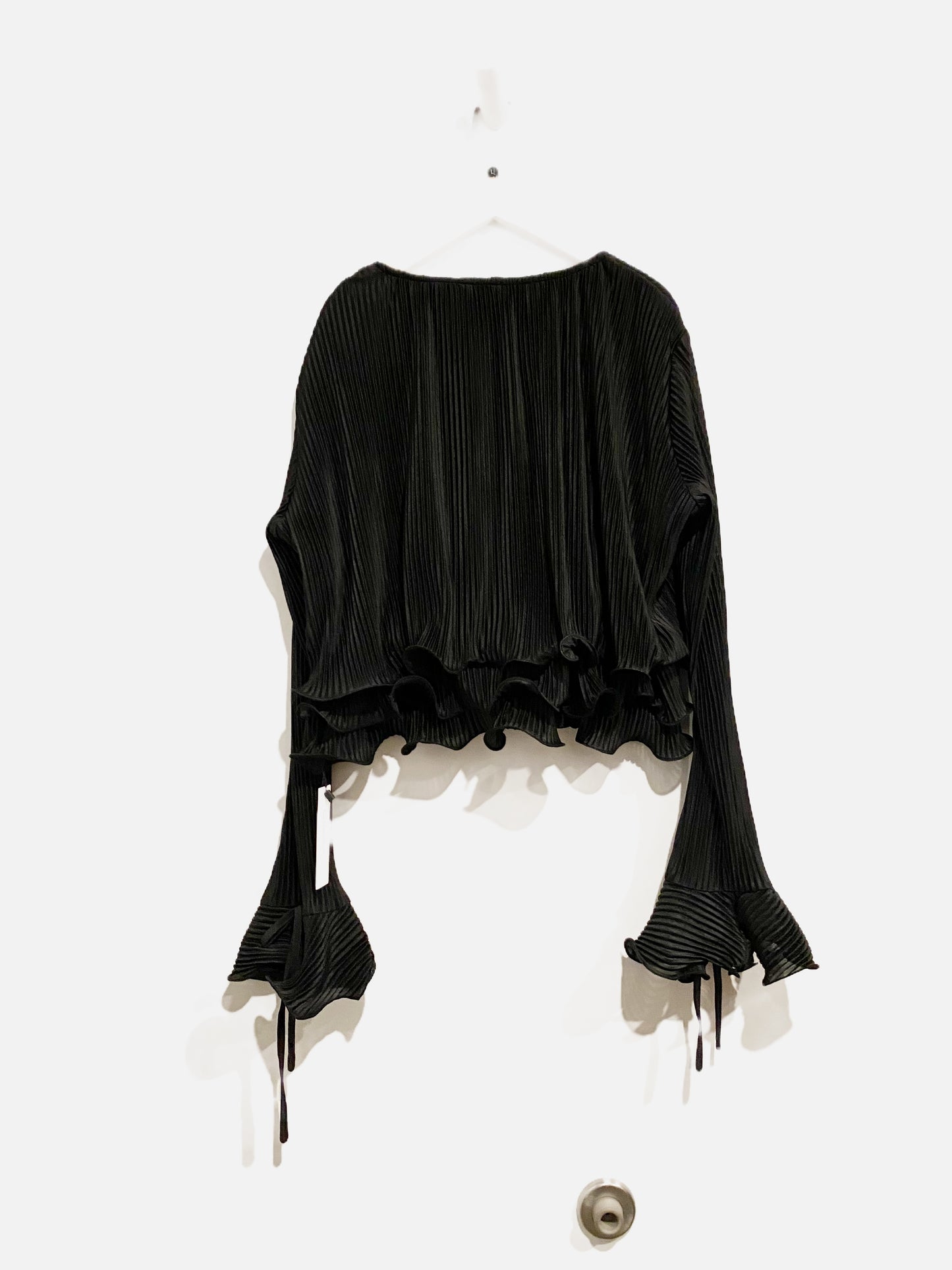 Commense Black Ruffle Blouse - Large