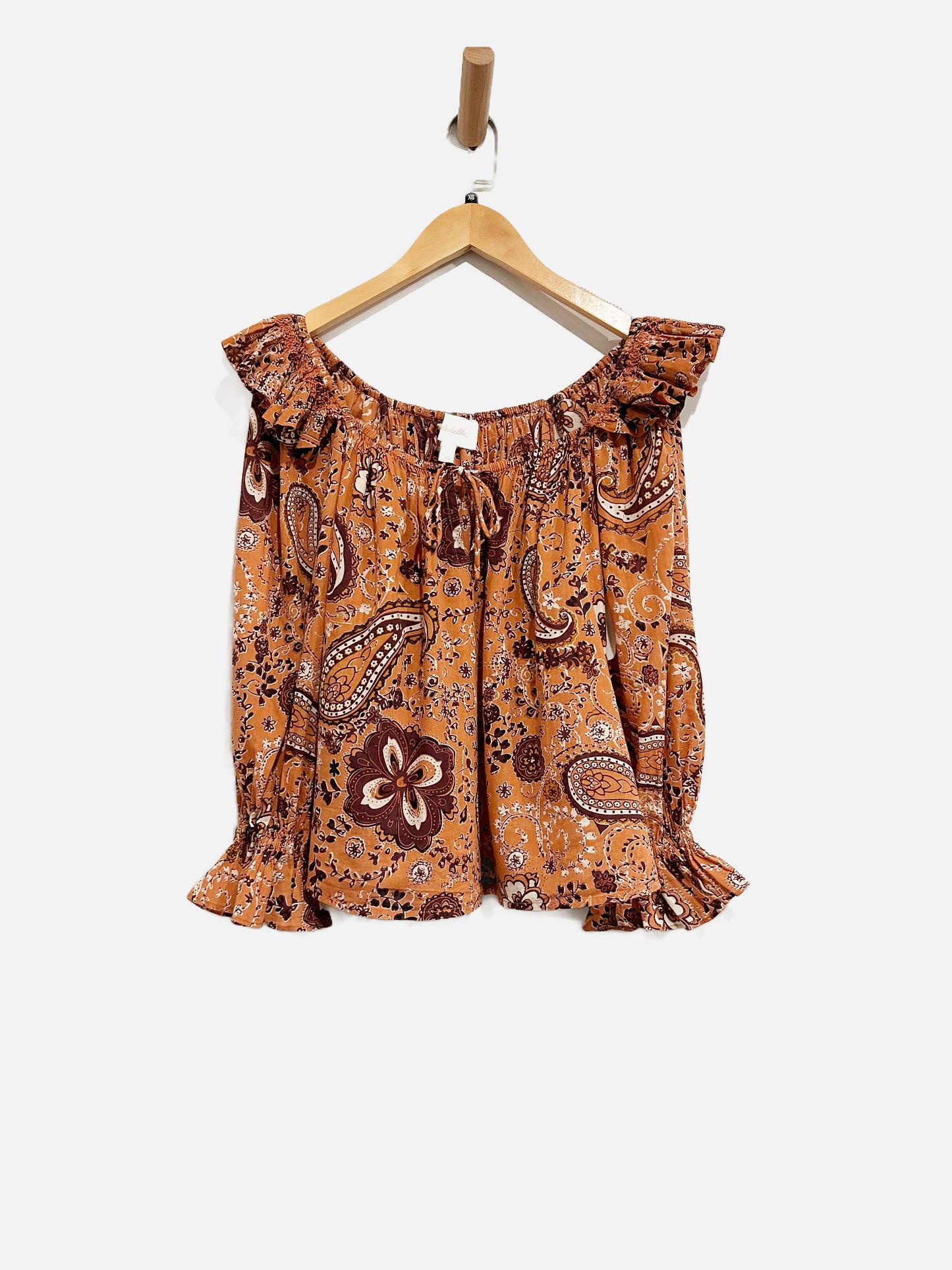 Cleobella Pink Floral Paisley Ruffle Blouse - XS