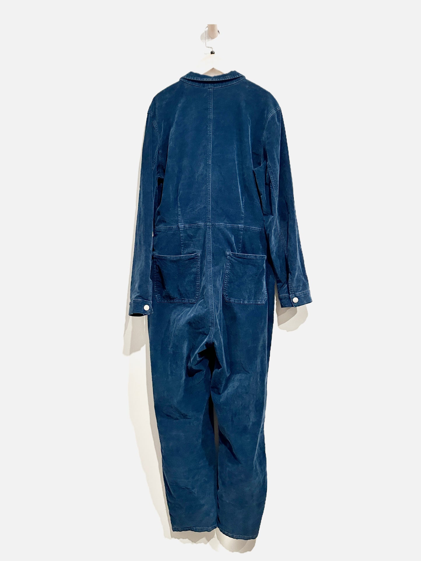Free People Lennox Blue Corduroy Jumpsuit - Large