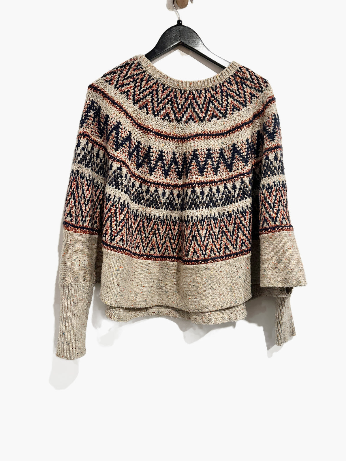 Anthropologie Sleeping On Snow Midland Fair Isle Poncho - M/L