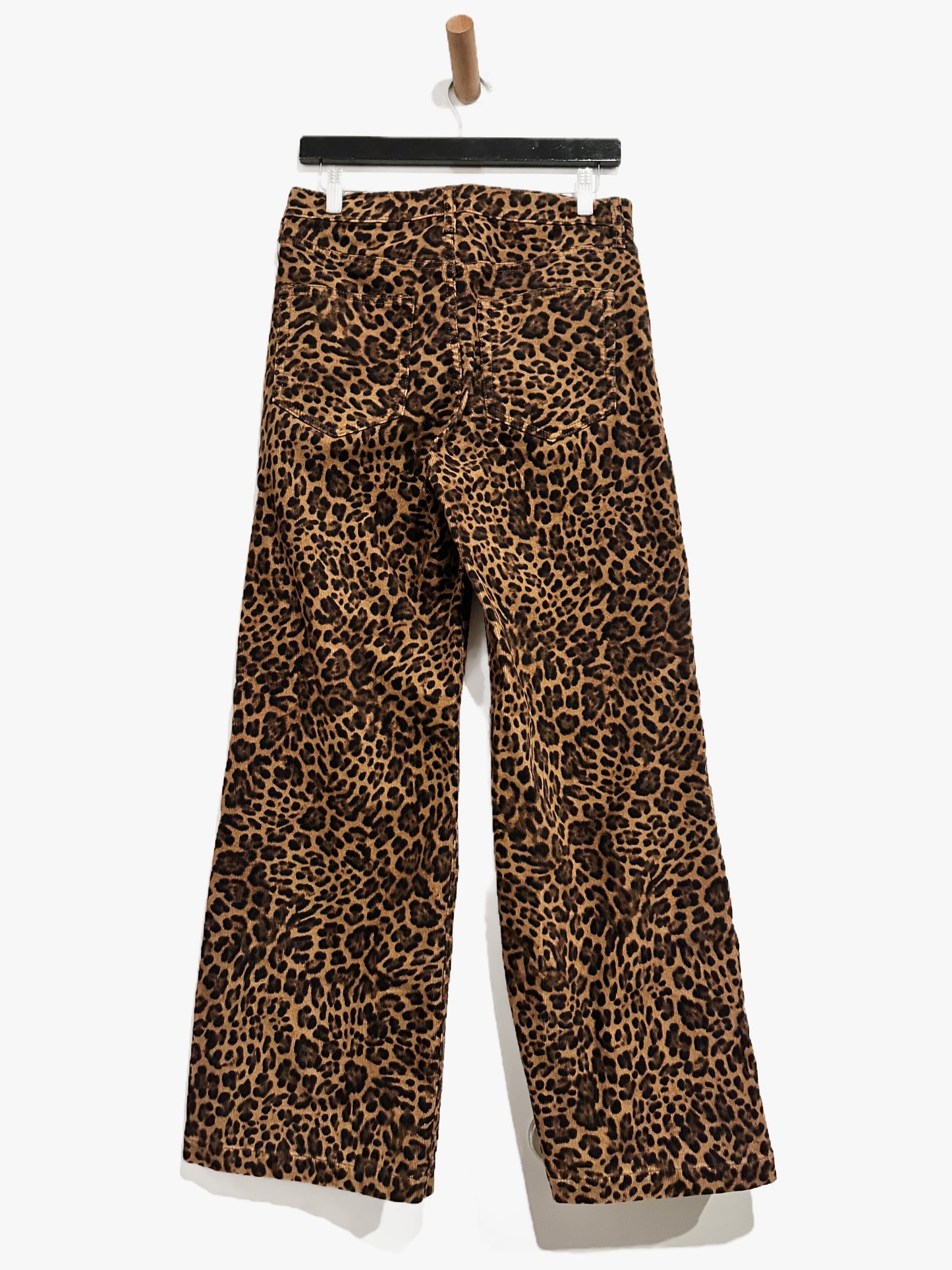Gap High Rise Stride Corduroy Wide Leg Pants in Leopard - 29