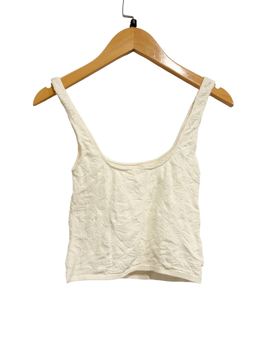 Anthropologie Hannah Seamless Textured Floral Tank in White - S/M