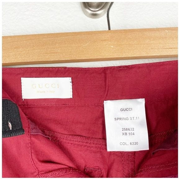 Gucci Kids Red Straight Leg Pants Size 4