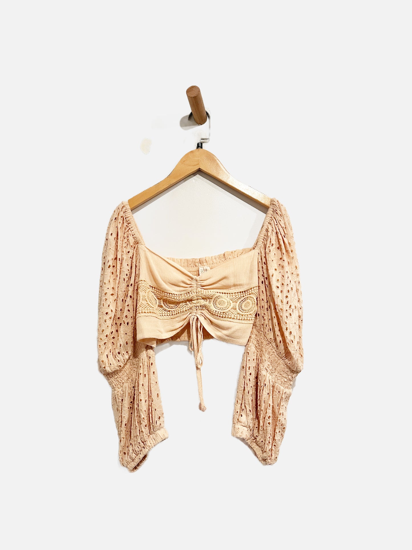 Surf Gypsy Orange Eyelet Crop Top - Small