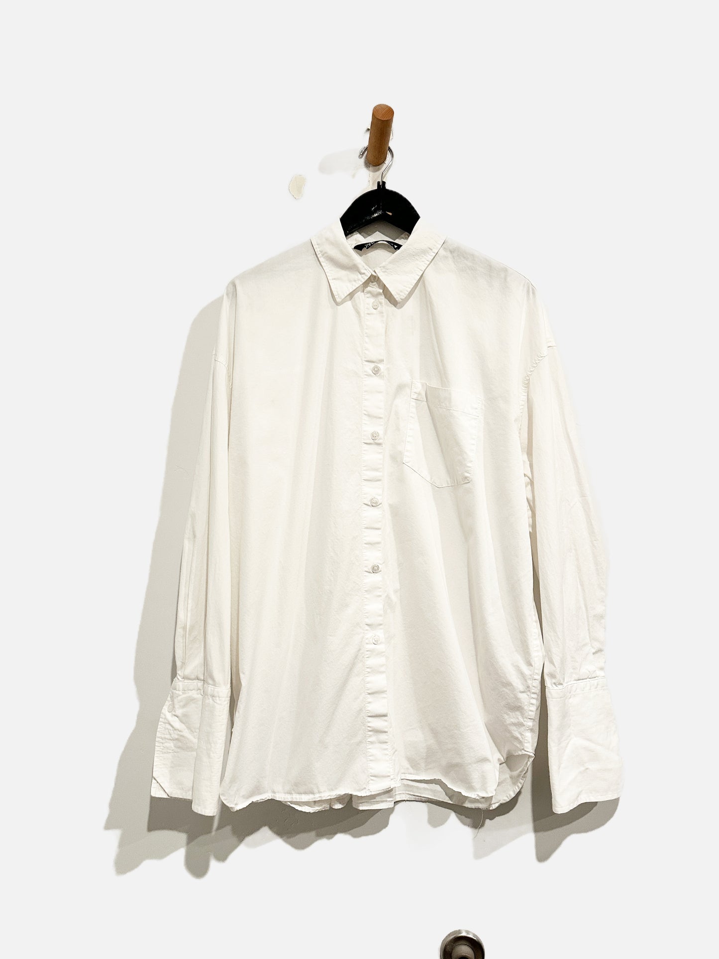 Zara White Button Down Blouse - XL