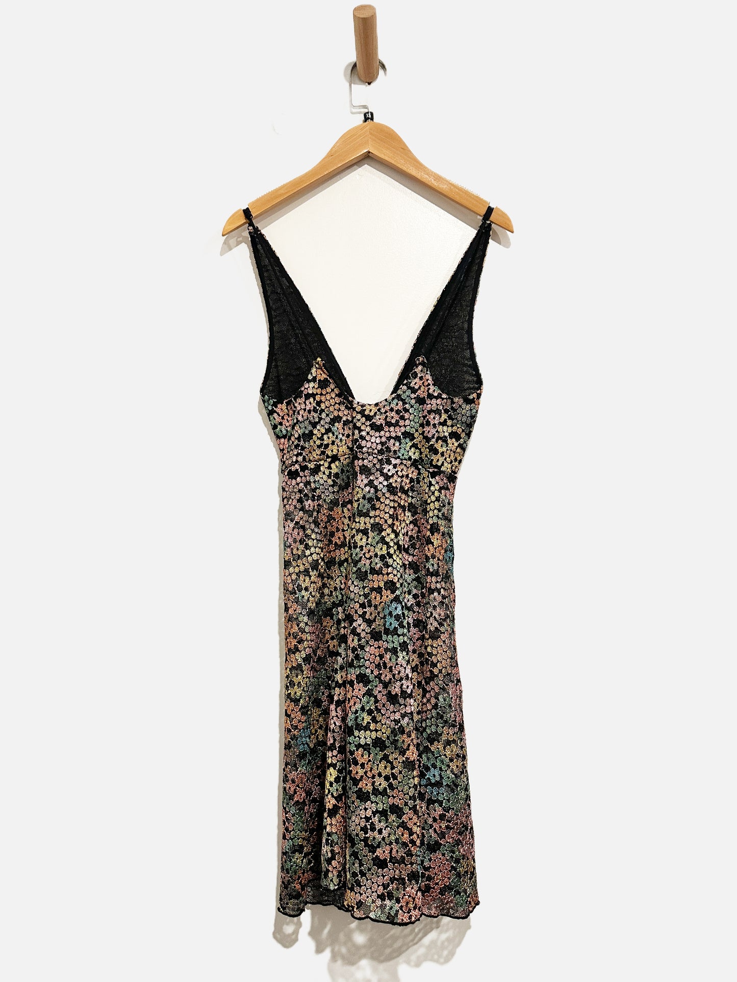 Free People Intimately Forget Me Knot Black Floral Mini Slip Dress - XS
