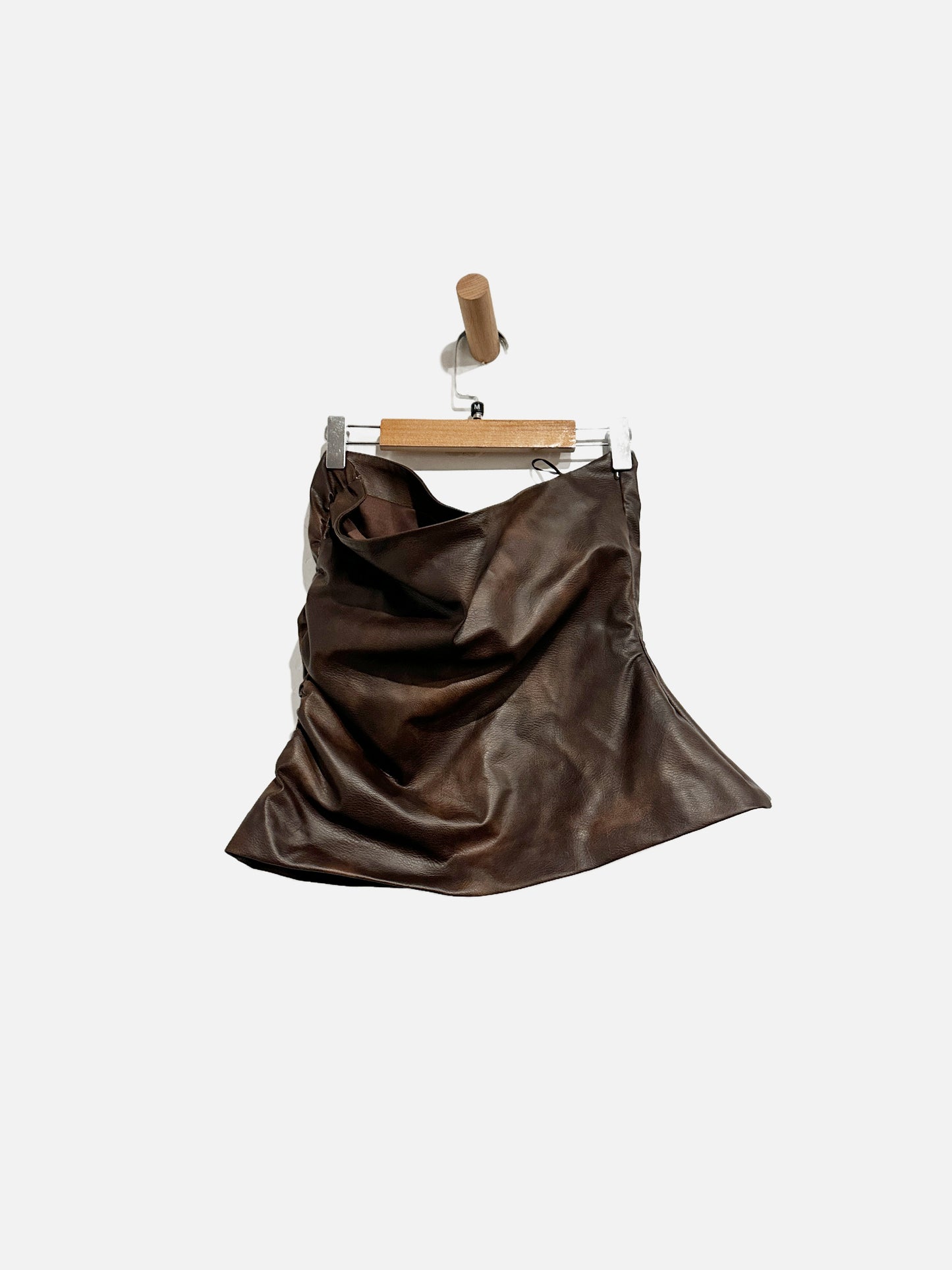 Zara NWT Brown Vegan Leather Tube Top - Medium