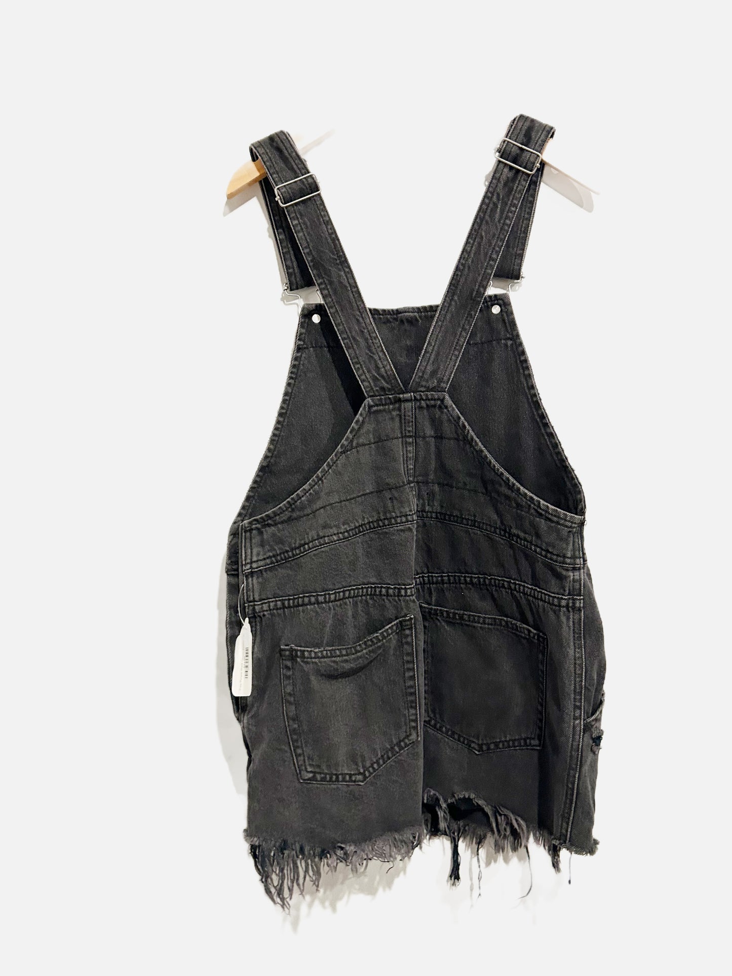 Free People Torn Up Black Denim Jumper - 0
