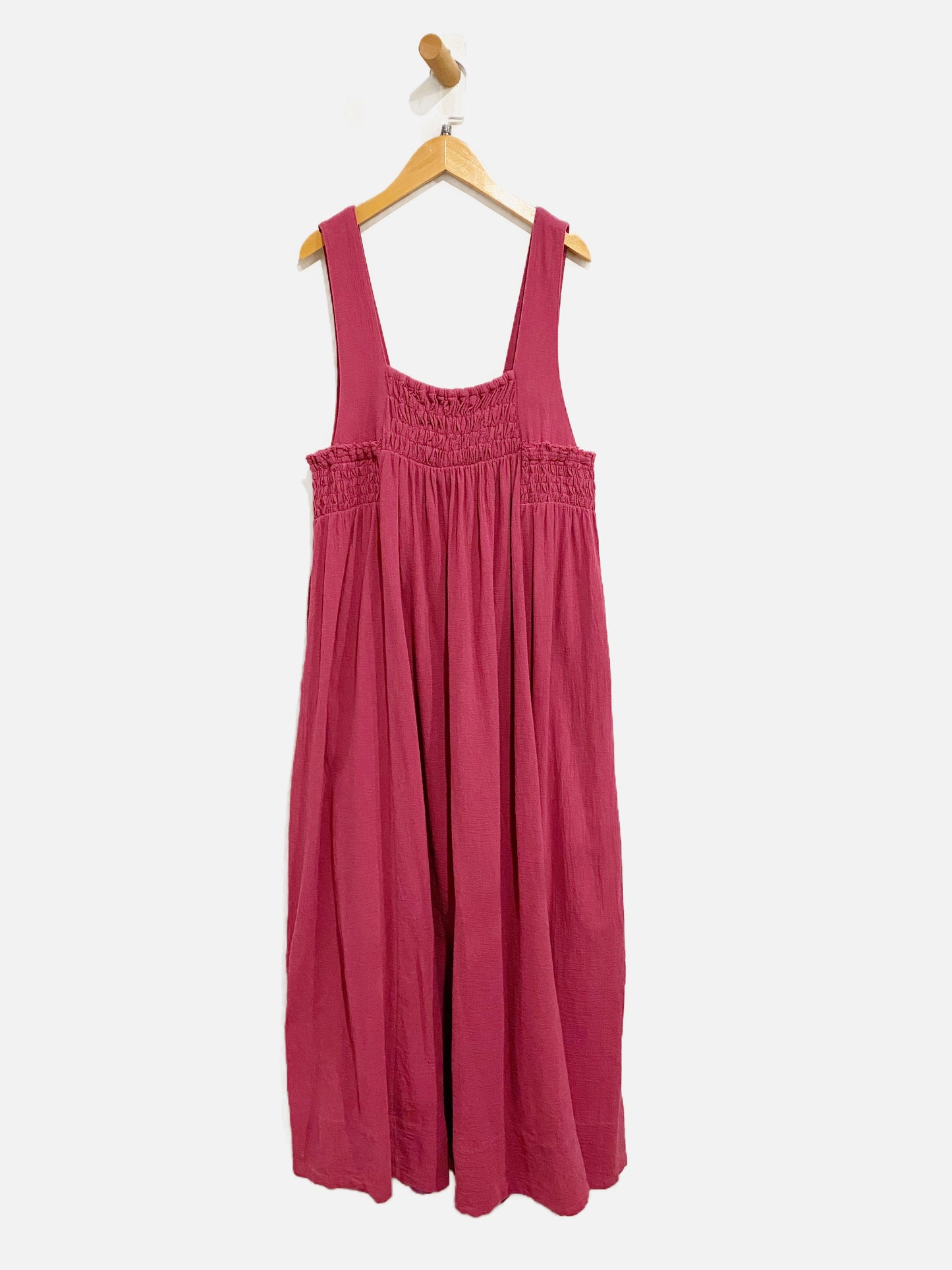 Free People Pink Delphine Cotton Oversized Midi Dress - Small