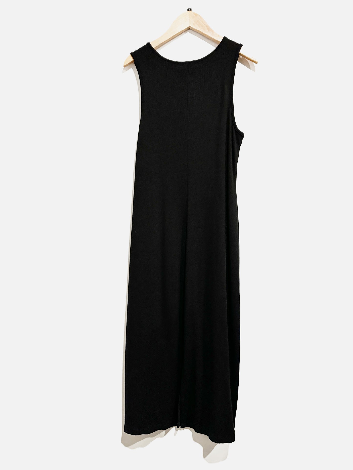 Marine Layer Black Ribbed Midi Dress - Medium